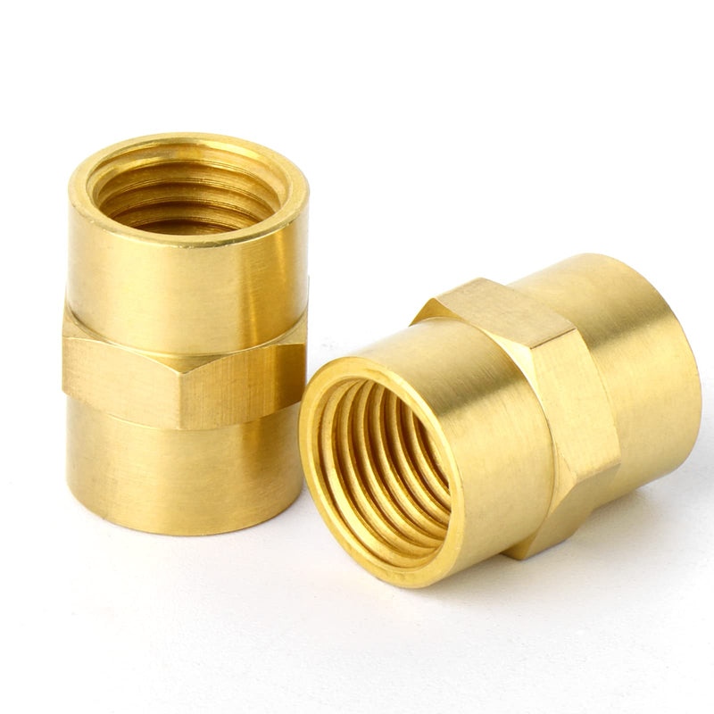 [Australia - AusPower] - TAISHER 5PCS Brass Pipe Fitting, Coupling, 1/2-Inch Female Pipe x 1/2-Inch Female Pipe 1/2" NPT 5 