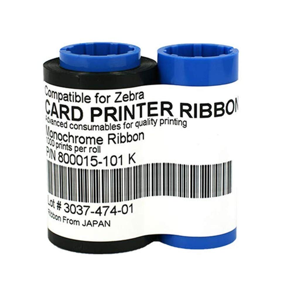 [Australia - AusPower] - 800015-101 Black Ribbon for Zebra P300 P310 P320i P330i P400C P420 P430i P500C P520C P520 P600C Card Printers 1000 Prints Monochrome Compatible 