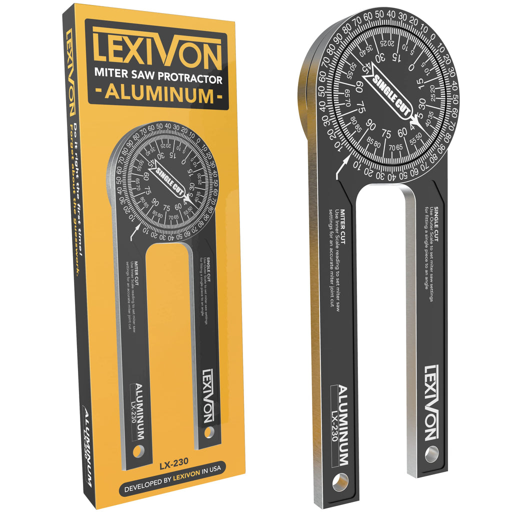 [Australia - AusPower] - LEXIVON Aluminum Miter Saw Protractor | 7-Inch Rust Proof Angle Finder Featuring Precision Laser Engraved Scales (LX-230) 1-PACK (Limited) 