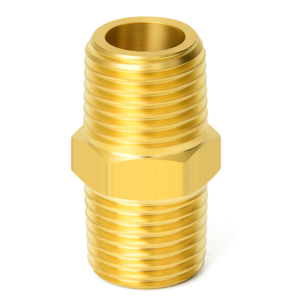 [Australia - AusPower] - GASHER 1PCS Brass Pipe Fitting, Reducing Hex Nipple, 1-Inch Male Pipe x 1-Inch Male Pipe 1" x 1" MNPT 
