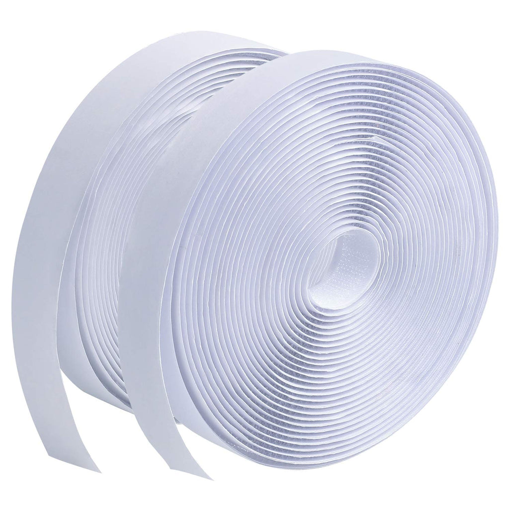 [Australia - AusPower] - LLPT Hook and Loop Tape 3/4 Inch x 23 Feet Each Roll Heavy Duty Adhesive Industrial Strength Hook Loop Strip Mounting Tape for Indoor and Outdoor White (HTW030) 