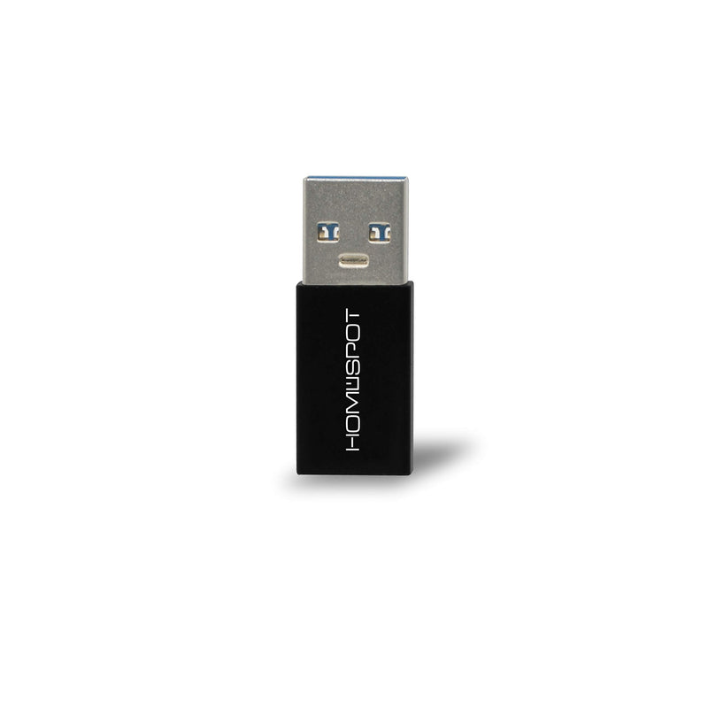 [Australia - AusPower] - HomeSpot USB-C Reversible Design to USB-A Male Adapter Premium Aluminum Body Ultra Portable 5Gbps Data Speed Compatible with iPad Samsung Galaxy Huawei Smartphones Black 1 Pack 