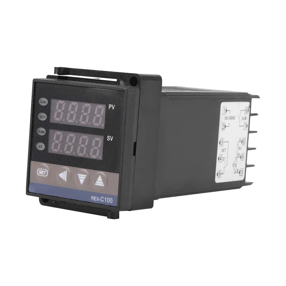 [Australia - AusPower] - Temperature Controller, REX-C100 Digital PID Temperature Controller Thermostat with PV/SV Dual Display, RELAY and SSR Control, for Temperature Measurement, Thermostatic control, Temperature Switch 
