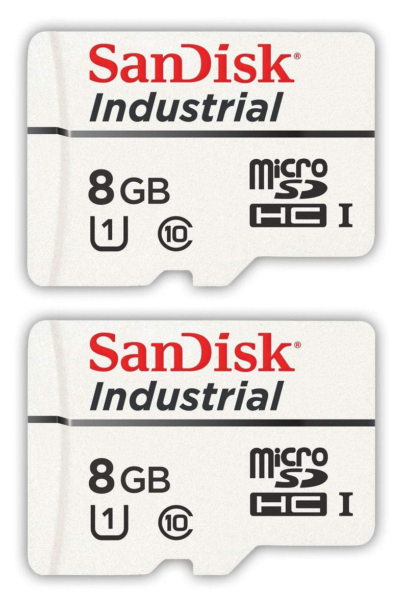 [Australia - AusPower] - SanDisk Industrial 8GB Micro SD Memory Card Class 10 UHS-I MicroSDHC (Bulk 2 Pack) in Cases (SDSDQAF3-008G-I) Bundle with (1) Everything But Stromboli Card Reader 