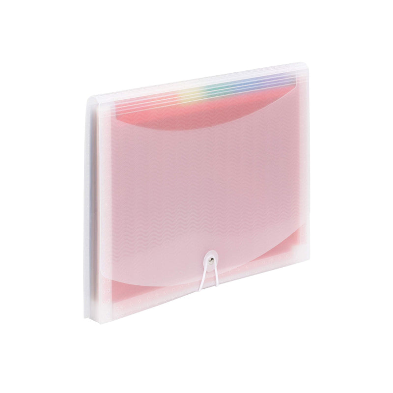 [Australia - AusPower] - Smead Poly Expanding File, 12 Dividers, Flap and Cord Closure, Letter Size, Wave Pattern Clear with Rainbow Colored Dividers (70723) Rainbow/Clear 