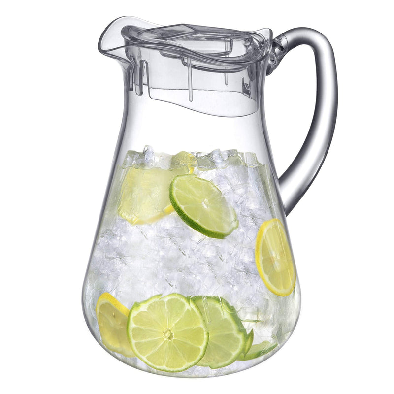 [Australia - AusPower] - Amazing Abby - Droply - Acrylic Pitcher (64 oz), Clear Plastic Water Pitcher with Lid, BPA-Free and Shatter-Proof, Great for Iced Tea, Sangria, Lemonade, Juice, and More Droply (64 oz) 