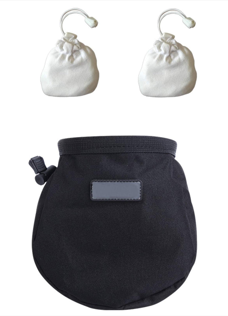 [Australia - AusPower] - Chalk Bag with 2 Chalk Balls, Belt, Carabiner Clip, Brush Loop and Zippered Pocket for Climbing, Bouldering, Gymnastics, Cross Fit and Lifting 