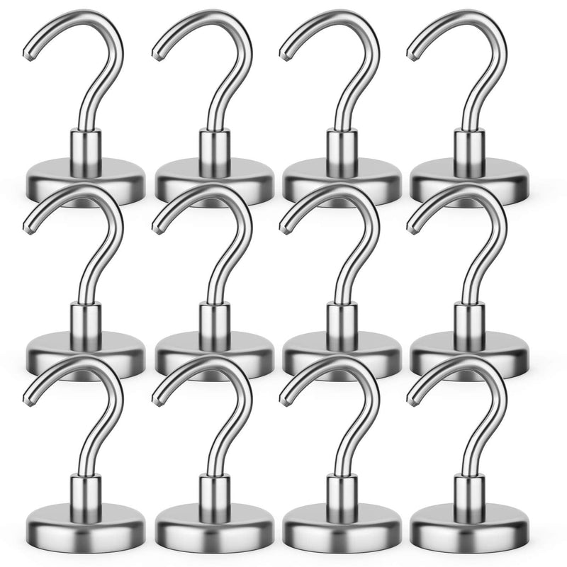 [Australia - AusPower] - WAKUSEI Magnetic Hooks 25 lbs for Kitchen, Refrigerator, Towels, Grill, Tool Box, Office, Wall Mounting or Outdoor Hanging, 12 Packs 