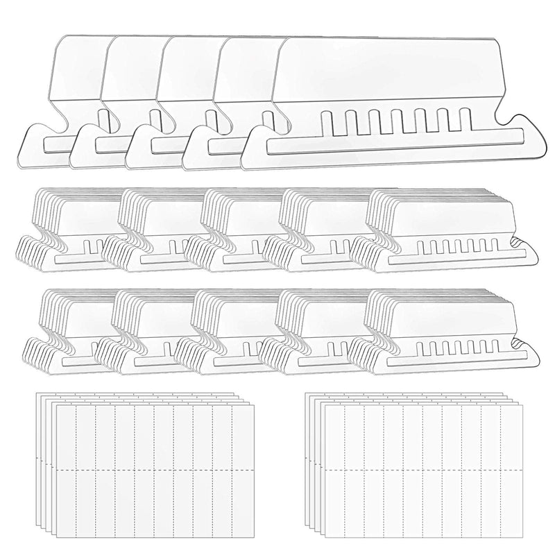 [Australia - AusPower] - File Folder Tabs, 100+200 Sets Hanging File Folder Tabs with Inserts for Hanging Folders, 2 Inch Clear Plastic Hanging File Tabs for Quick Identification 