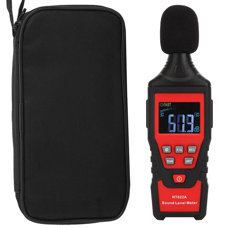 [Australia - AusPower] - Noise Sound Level Meter, HT622A 30dB-130dB Digital Decibel Meter with LCD Sound Level Meter Voice Tester Noise Decibel Monitor for Sound Level Testing 