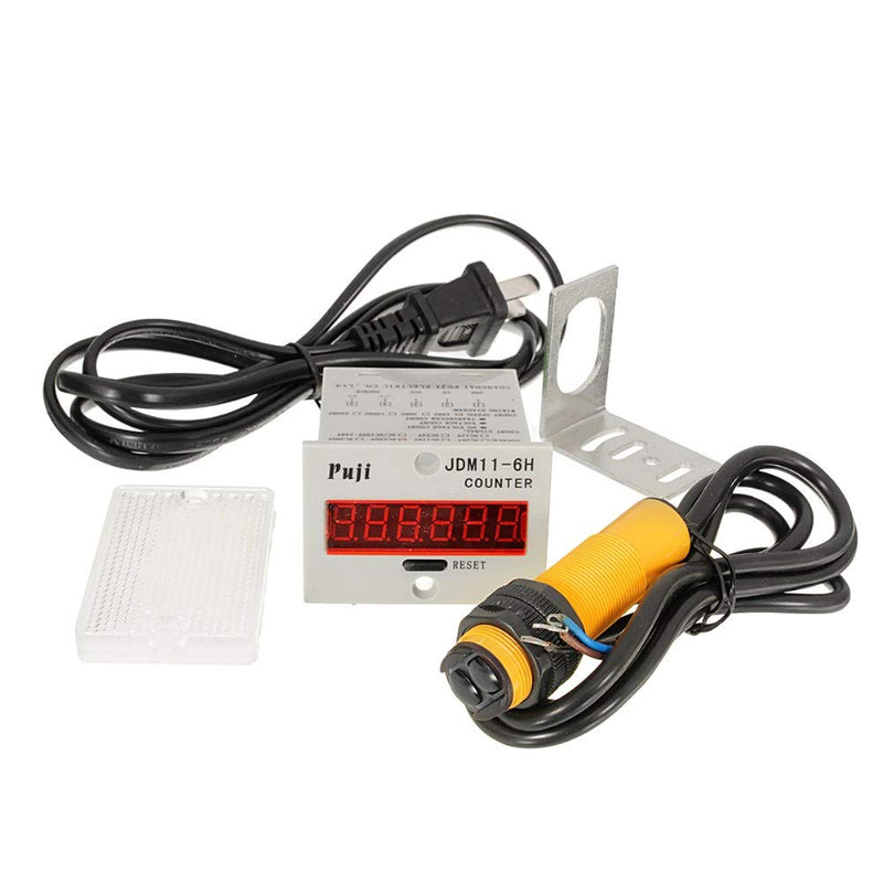 [Australia - AusPower] - 100-240VAC 6 Digital LED Counter+Photoelectric Sensor+Reflector Conveyor Belting 