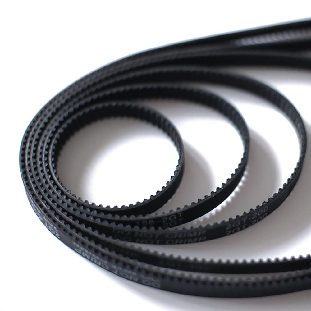 [Australia - AusPower] - Houkr 3D Printer Timing Belt 2GT-6 Closed Loop Rubber Belt Set(6pcs), Perimeter 110mm 158mm 200mm 300mm 400mm 610mm, Width 6mm for Motor Belt, 3D Printer 