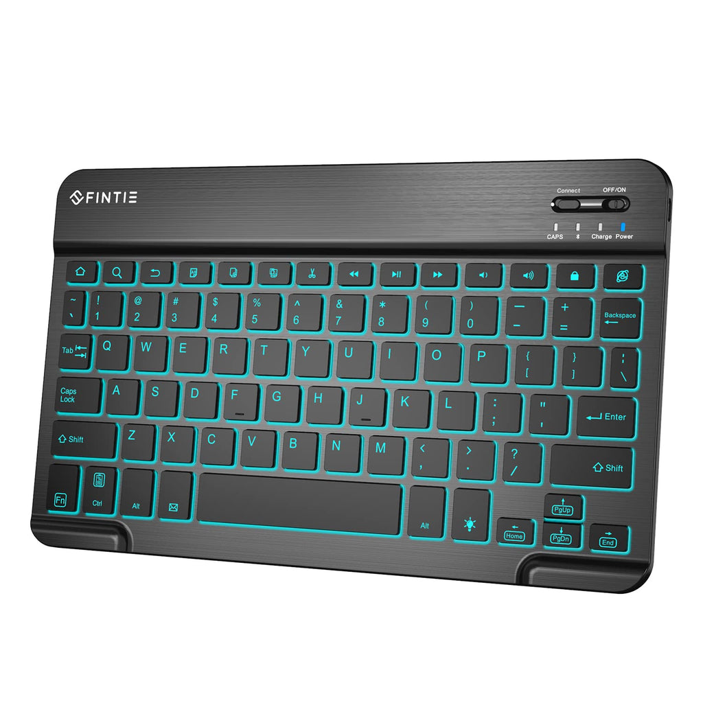[Australia - AusPower] - Fintie 10-Inch Ultrathin (4mm) Wireless Bluetooth Keyboard [7 Color Backlit] for Android Tablet Samsung Galaxy Tab S7 / S6 / S5e, Tab A 10.1/9.7, ASUS, Google Nexus, Lenovo and Other Android Devices 