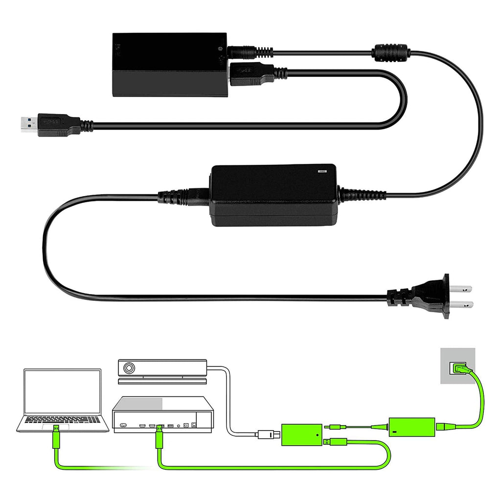 [Australia - AusPower] - YCCSKY Kinect Adapter for Xbox One X/ Xbox One S/ Window 10 PC Kinect 2.0 Sensor Power Supply AC Adapter Replacement Kit 