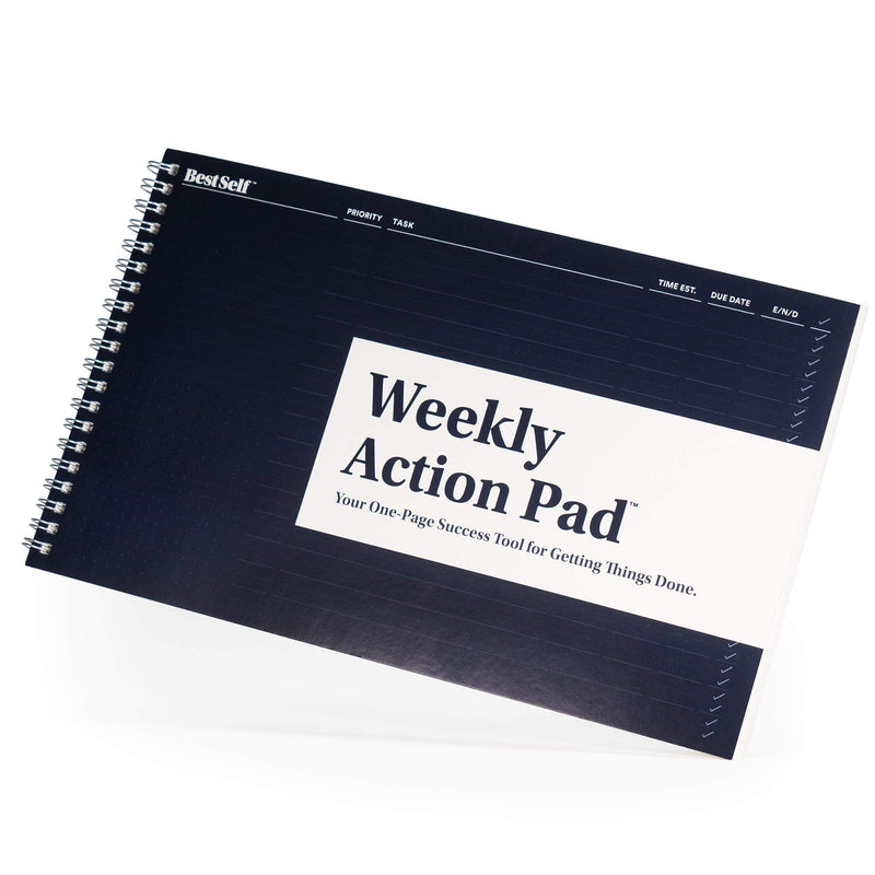 [Australia - AusPower] - Weekly Action Pad by BestSelf — ToDo Notepad Planning Tool Designed to Optimize Your Week, Effectively Manage Tasks, Boost Productivity and Maximize Results - 52 Tear Off 11” x 7” Sheets 