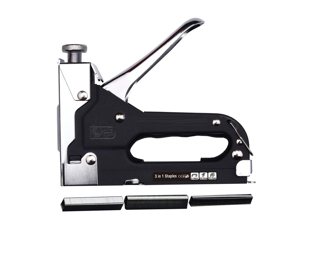 [Australia - AusPower] - Edward Tools Pro 3 in 1 Heavy Duty Staple Gun with 600 Staples - for Upholstery, Wood, Garden, Wire, Furniture, Roofing - D,U,T Type Staples - Quick Jam Clear - DIY 