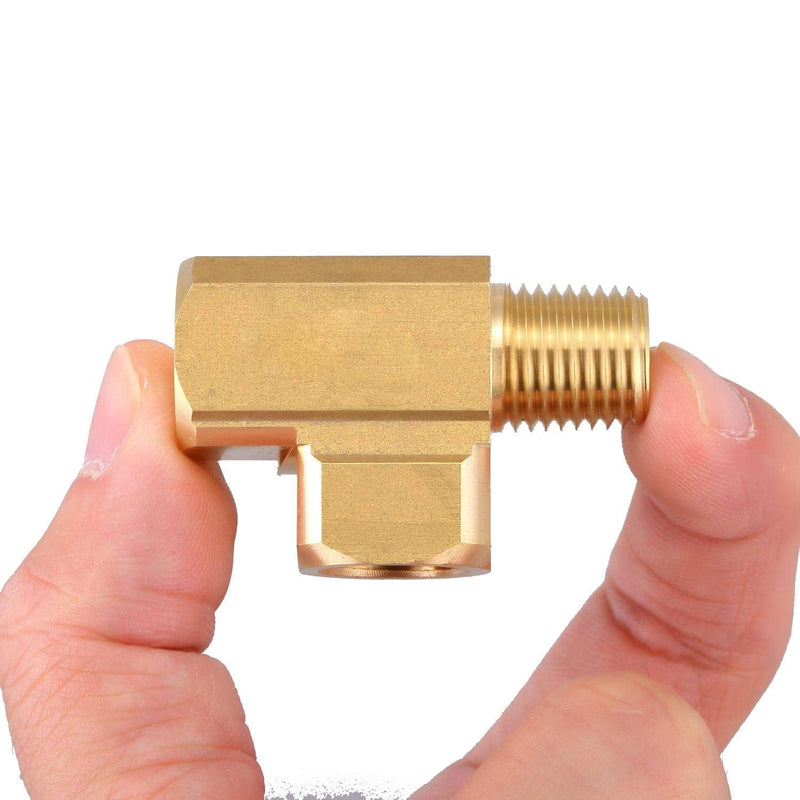[Australia - AusPower] - Litorange 2 PCS Metals Brass Pipe Fitting Barstock Male Branch Tee T Adapter 3/8" NPT Female x 3/8" NPT Male x 3/8" NPT Female (Pack of 2) 2PCS 3/8" Fx 3/8"M x 3/8"F Tee 