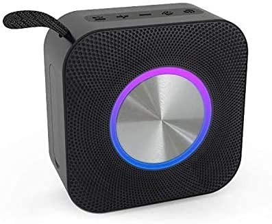 [Australia - AusPower] - EDUPLINK Waterproof Portable Bluetooth Speaker with Party Light Switch Between Bluetooth Pairing and Aux-in Mode by Call Button for Kids - Black 