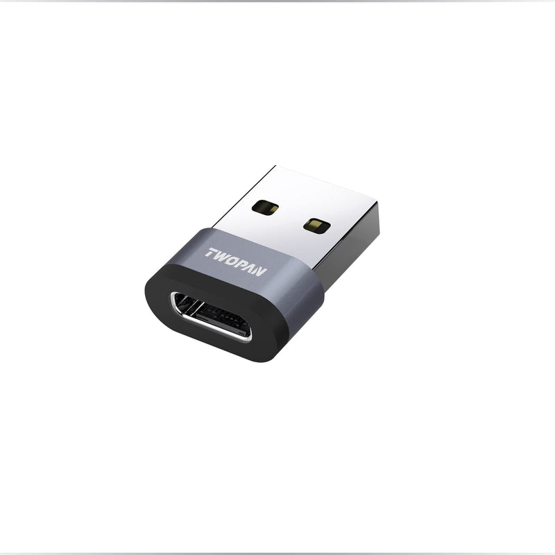 [Australia - AusPower] - TWOPAN USB C Female to USB A Male Adapter, USB A to USB C Adapter, Type A Charger Cable Adapter for iPhone 13/12/11 Mini Pro Max, iPad, Galaxy Note, Laptop, PC, Charger, Power Bank 