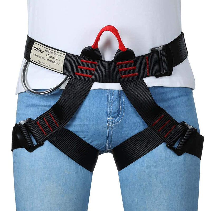 [Australia - AusPower] - HandAcc Climbing belts, Safe Seat Belts for Tree Climbing Outdoor Training Caving Rock Climbing Rappelling Equip - Half Body Guide belt for Women Man and Novice 