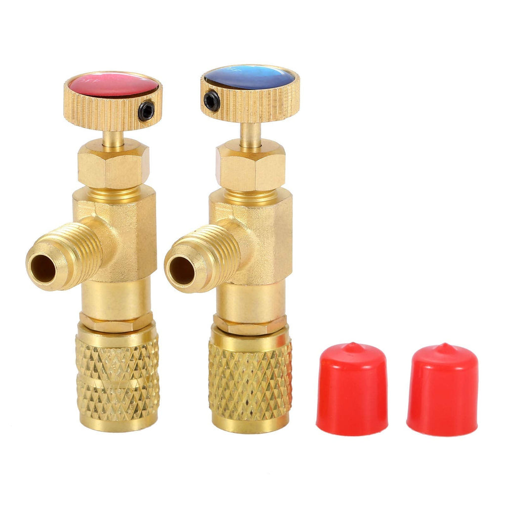 [Australia - AusPower] - gohantee R12 R410 Refrigerant Charging Valve, R12 R22-1/4“ Male to 1/4” Female, R410-1/4" Male to 5/16" Female, Safety Adapter Flow Control Ball Valve for R12 R22 R410 Air Conditioner Manifold 