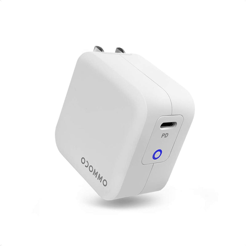 [Australia - AusPower] - OCOMMO MacBook Pro USB C Charger [GaN Tech] 61W Fast Charging Power Delivery (PD 3.0) Compact Power Adapter with Foldable Plug for iPhone 11, Pro, Max, iPad Pro with Type-C, Samsung (White) White 