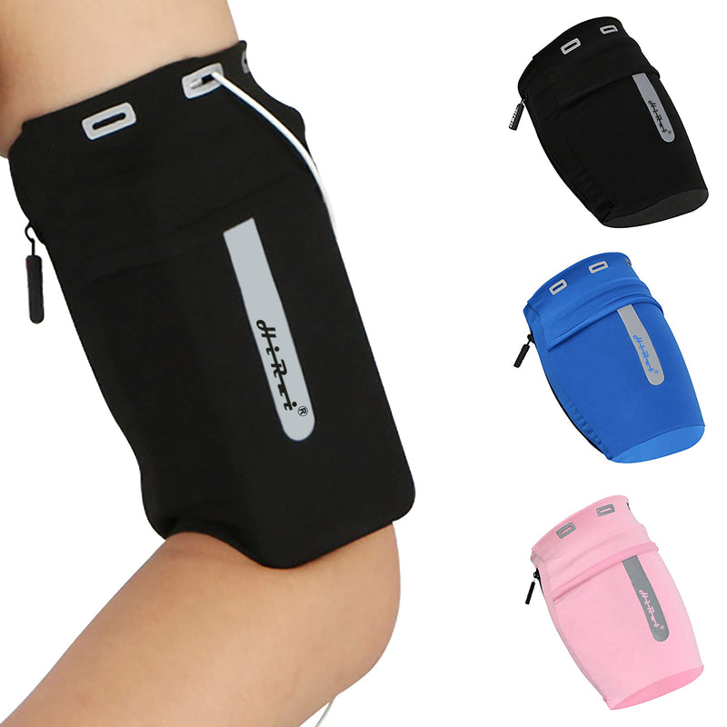 [Australia - AusPower] - HiRui Running Armband Sleeve Universal Sports Armband Cell Phone Holder Armband for Exercise Workout, Compatible with iPhone 12/12Pro/Mini iPhone 11/11Pro Samsung Galaxy All Phones (M, Black) M 