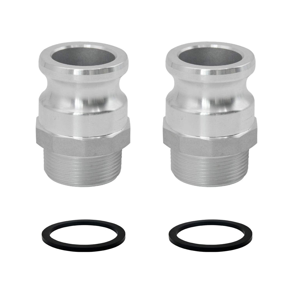 [Australia - AusPower] - SAFBY 2 PCS Type F Aluminum Global Cam and Groove Hose Fitting,2“ Plug x2” NPT Male with 2 PCS 2“ Camlock Gasket Fitting (2") 2 Inch 