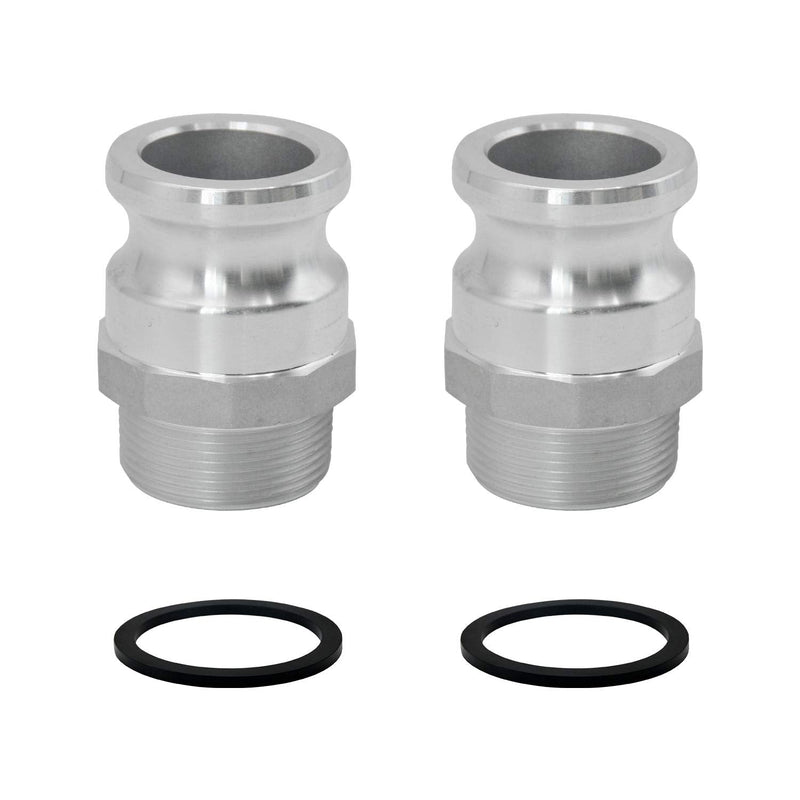 [Australia - AusPower] - SAFBY 2 PCS Type F Aluminum Global Cam and Groove Hose Fitting,2“ Plug x2” NPT Male with 2 PCS 2“ Camlock Gasket Fitting (2") 2 Inch 