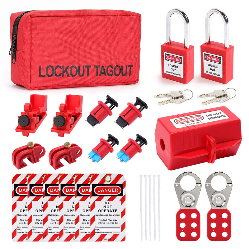 [Australia - AusPower] - Breaker Lockout Tagout Kit Electrical - Loto Safty Padlock Set Loto Tags Lockout Plug Lock Out Tag Out Station 