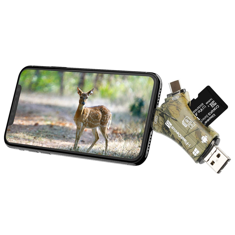 [Australia - AusPower] - Liplasting Trail Camera Viewer SD Card Reader for iPhone iPad Mac & Android, 4 in 1 SD/Micro SD/TF Memory Card Reader Adapter to View Hunting Game Camera Photos or Videos on Smartphone 