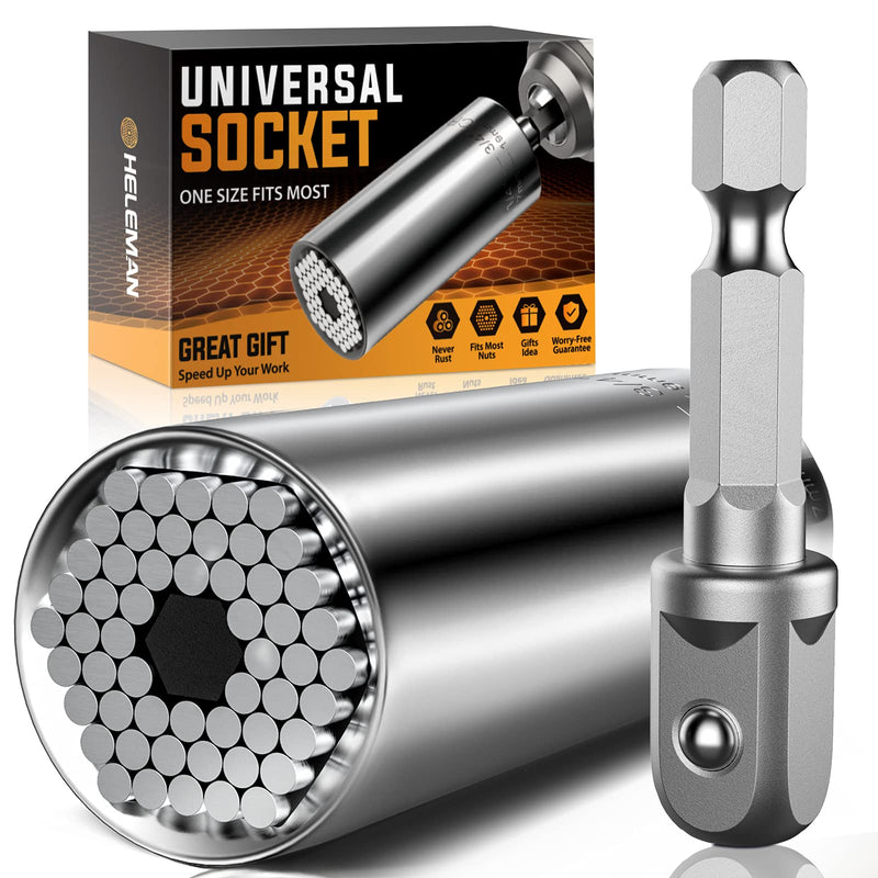 [Australia - AusPower] - Super Universal Socket Tools Gifts for Men - Christmas Stocking Stuffers Mens Gift Socket Set with Power Drill Adapter(7-19 MM) Cool Stuff Gadgets for Men Women Birthday Gift for Dad Fathers Husband 1 