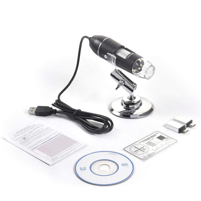 [Australia - AusPower] - 40 to 1000x Magnification Endoscope, 8 LED USB 2.0 Digital Microscope, Mini Camera with OTG Adapter and Metal Stand, Compatible with Mac Window 7 8 10 Android Linux 