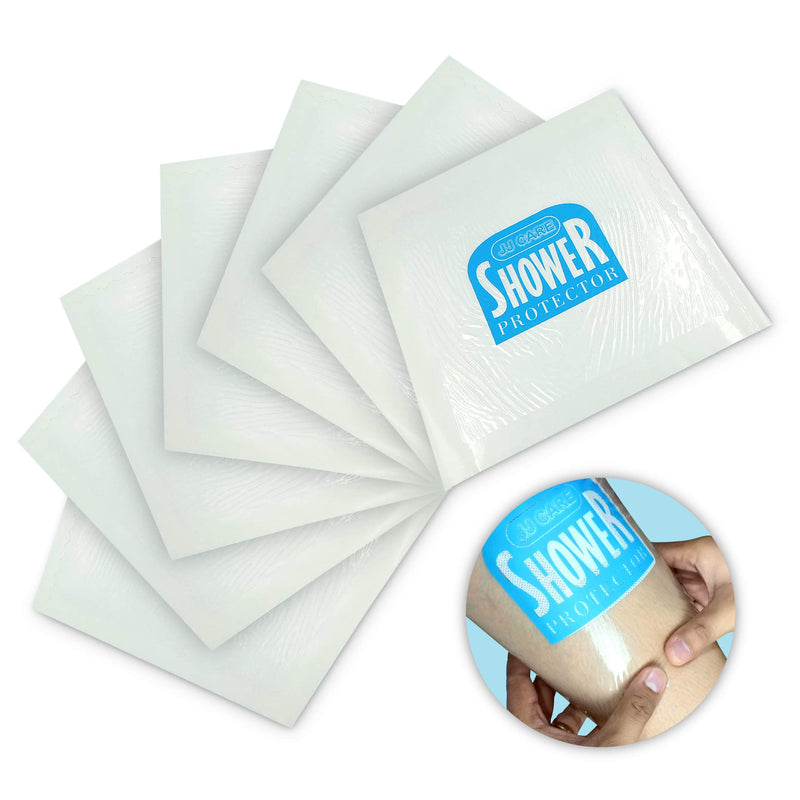 [Australia - AusPower] - JJ CARE Shower Protector [Pack of 14], 9x9 Dialysis Catheter Shower Cover, PICC Line Water Barrier, Colostomy Shower Patch, Waterproof Bandage Protector, 2 Weeks Supply 