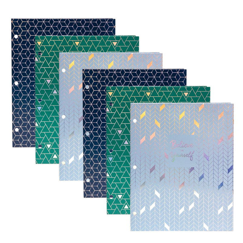 [Australia - AusPower] - Pukka Pad, 2 Pocket Folder, Portfolio Organizer, Fits 3-Ring Binder, Office, School, 9.5 x 11.75 in, 3 Designs, 6 Pack Glee 