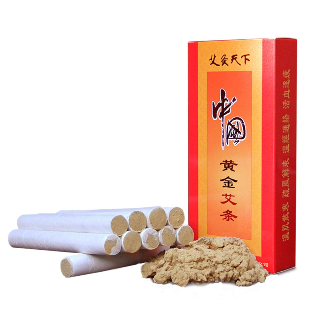 [Australia - AusPower] - 10PCS/Box Chinese Herb Moxa Stick 15:1 3 Year chen High Purity Light Smoke Moxibustion Roll 
