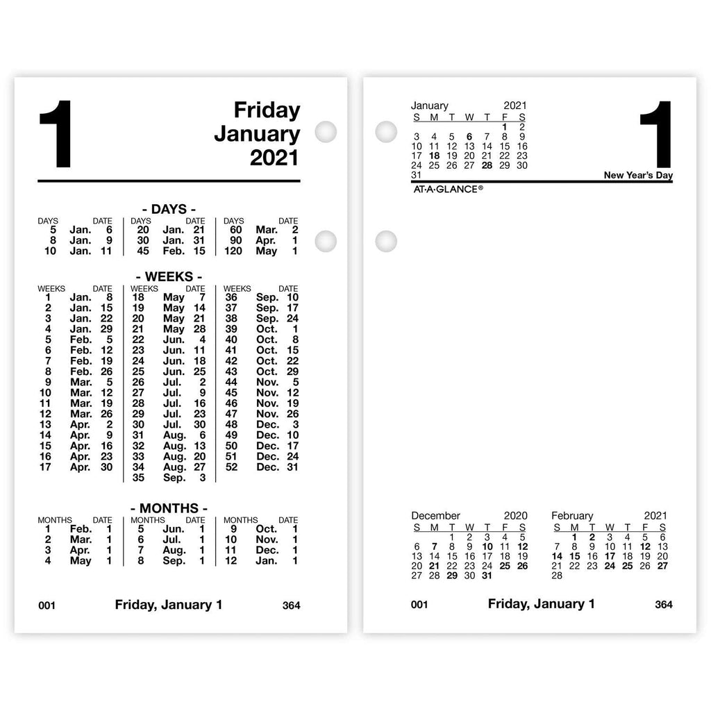 [Australia - AusPower] - 2021 Daily Desk Calendar Refill by AT-A-GLANCE, 3-1/2" x 6", Financial (S1705021) 2021 Old Edition 