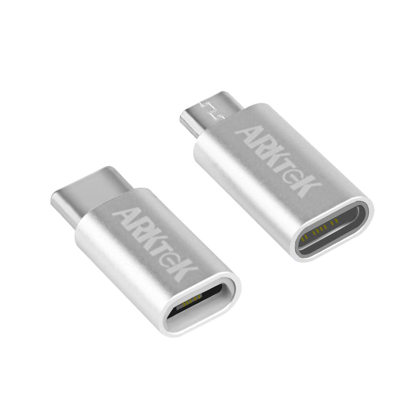 [Australia - AusPower] - ARKTEK USB-C Adapter – USB C to Micro USB Adapter on Data Transfer Charging Cable Adapter Compatible with Galaxy S20 Note 10 Pixel 4 OnePlus 7T, Galaxy S7 (Edge) Chromebook and More (Pack of 2) 