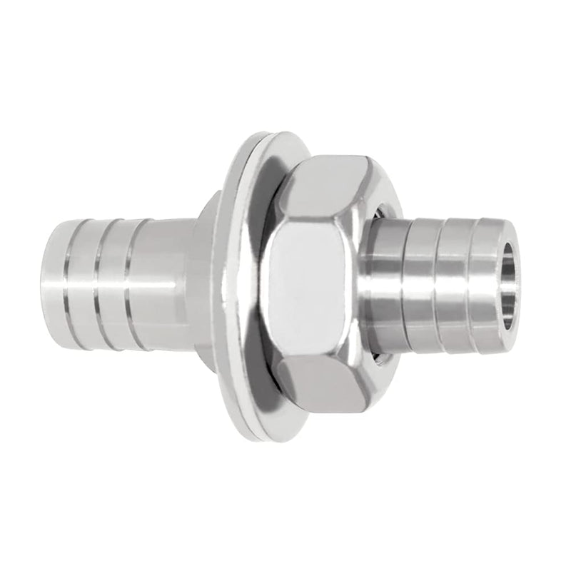 [Australia - AusPower] - Beduan 3/4" Hose Barb Thru-Bulk Bulkhead Straight Hex Union Stainless Steel Fitting 