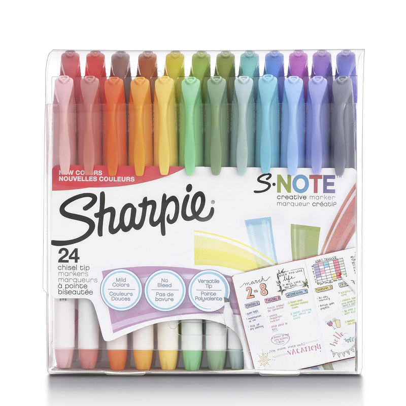 [Australia - AusPower] - Sharpie S-Note Creative Markers, Highlighters, Assorted Colors, Chisel Tip, 24 Count 
