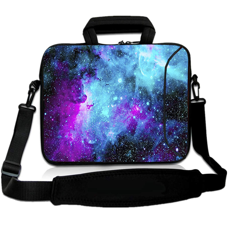 [Australia - AusPower] - RICHEN 14 15 15.4 15.6 inch Laptop Shoulder Bag Messenger Bag Case Notebook Handle Sleeve Neoprene Soft Carring Tablet Travel Case with Accessories Pocket (14-15.6 inch, Galaxy) 14-15.6 inch 