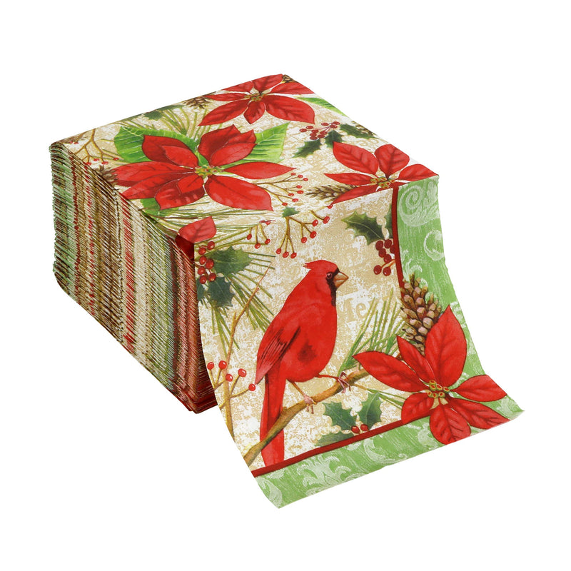 [Australia - AusPower] - Iconikal Artstyle Disposable Paper Dinner Party Napkins, Cardinal Poinsettia, 120-Count 