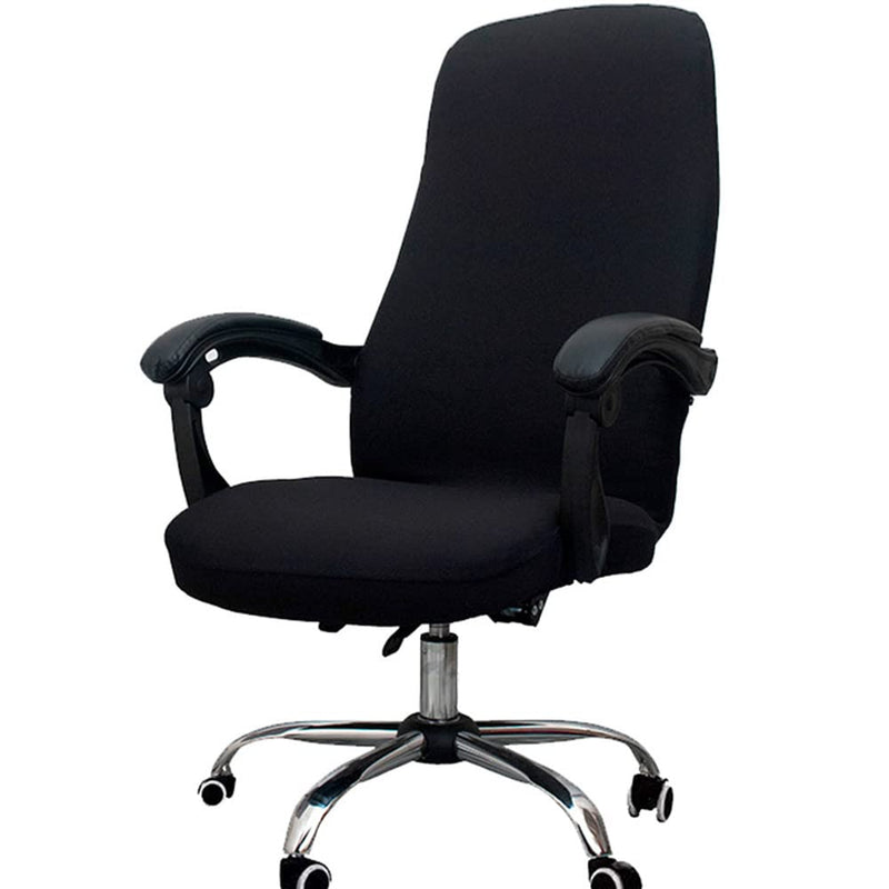 [Australia - AusPower] - Melaluxe Office Chair Cover - Universal Stretch Desk Chair Cover, Computer Chair Slipcovers (Size: L) - Black Large 