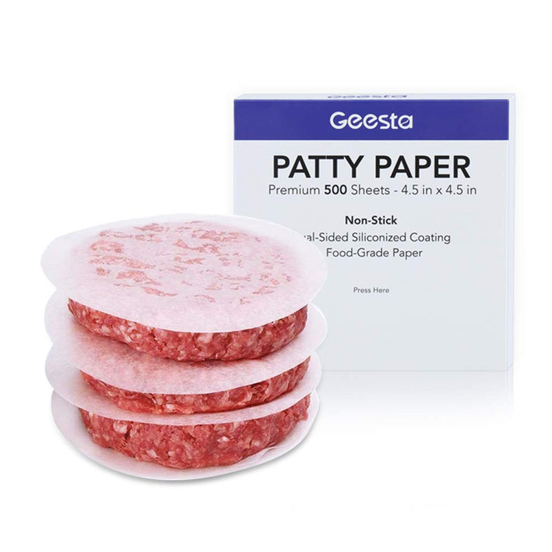 [Australia - AusPower] - Geesta Burger Patty Papers for Burger Press (500 pcs) Hamburger Round Separators Non-Stick Lunch Meat Waxed Paper 4.5 Inch Cook Bake Steaming Grill BBQ Barbecue 