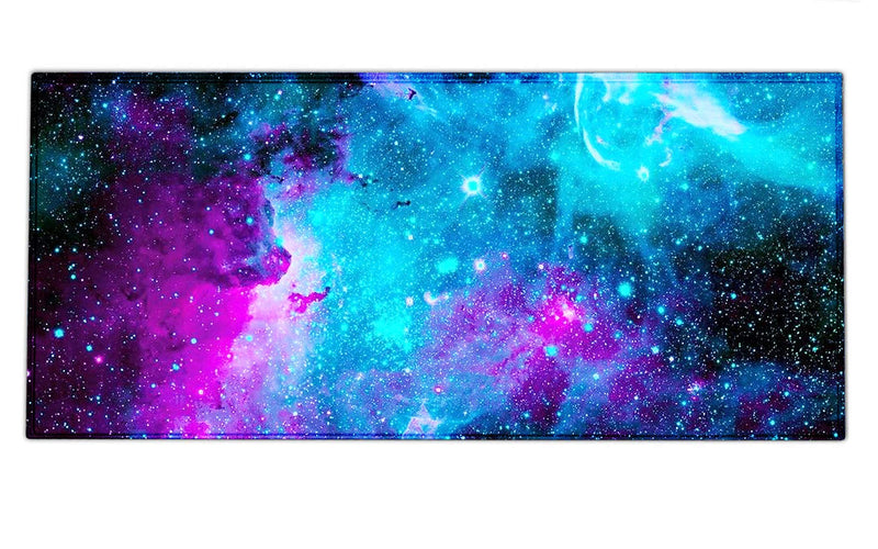 [Australia - AusPower] - Extended Gaming Mouse Pad Mat Large Desk Mat Non Slip Rubber Base Computer Desktop Laptop Keyboard Mouse Mat with Stitched Edges, 35.1 x 15.75 in Long XXL Waterproof Mousepad for Work Game, Galaxy Nebula Galaxy 