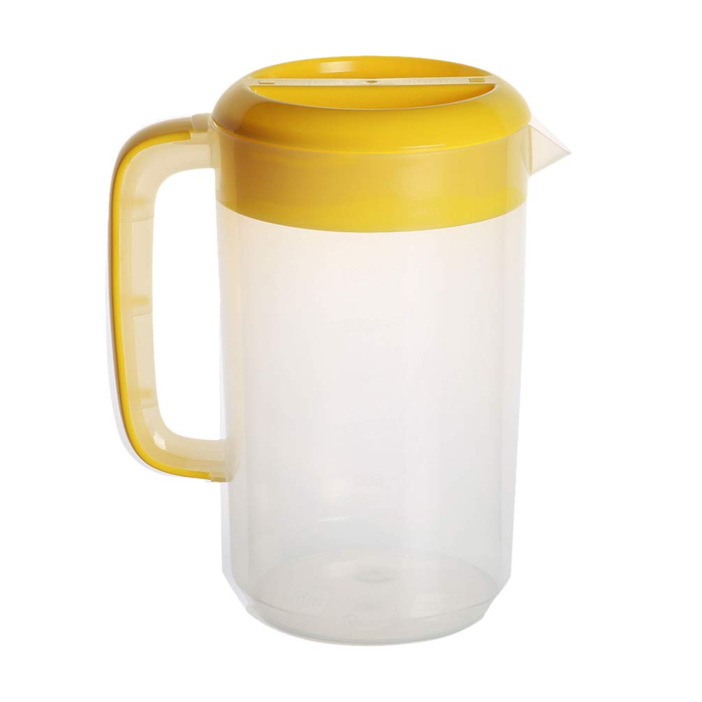 [Australia - AusPower] - Hemoton Large Plastic Pitcher with Lid 2500ml Mix Drinks Water Jug for Hot and Cold Lemonade Juice Beverage Jar Ice Tea Kettle Yellow 