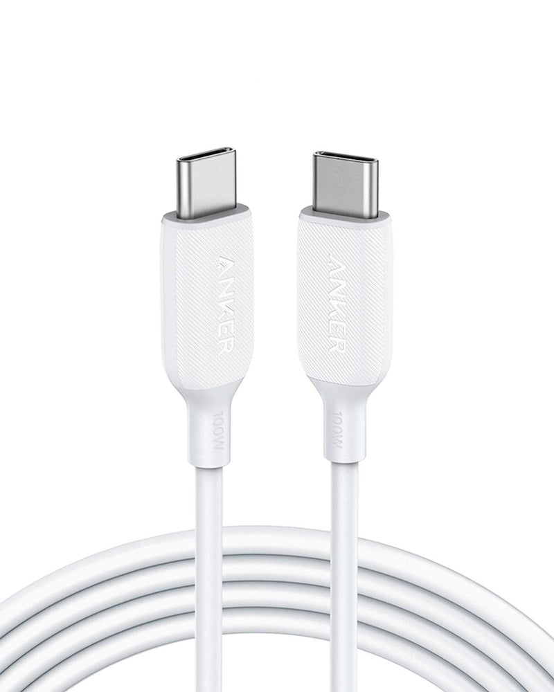 [Australia - AusPower] - Anker Powerline III USB C to USB C Charger Cable 100W 6ft 2.0, Type C Charging Cable for iPad Mini 6, iPad Pro 2020, iPad Air 4, MacBook Pro 2020, Galaxy S20 Plus S9 S8, Pixel, Switch, LG V20 (White) White 1 