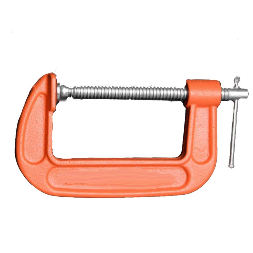 [Australia - AusPower] - Edward Tools Heavy Duty Steel C Clamp - Iron Alloy - Versatile Clamp for Brake, parts assembly, fastening, welding, woodwork, metal work, auto - T rotary handle - Thicker Screw (3") 3" 