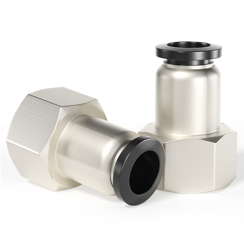 [Australia - AusPower] - TAILONZ PNEUMATIC Female Straight 1/4 Inch Tube OD x 3/8 Inch NPT Thread Push to Connect Fittings PCF-1/4-N3(Pack of 2) 1/4"OD-3/8"NPT 