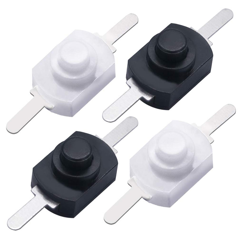 [Australia - AusPower] - mxuteuk 50pcs Self-Lock Micro Push Button Switch DC 30V 1A for SMD Flashlight Type Light Lamp Wall Outlet Latching Mini on/Off Switch (25pcs White and 25pcs Black) WBK-1208 25pcs Black + 25pcs White 